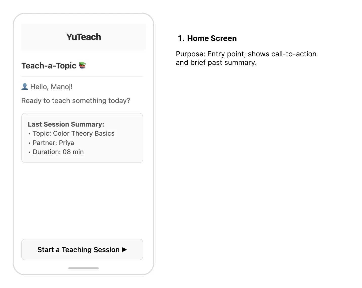Wireframe screen 01 – Home