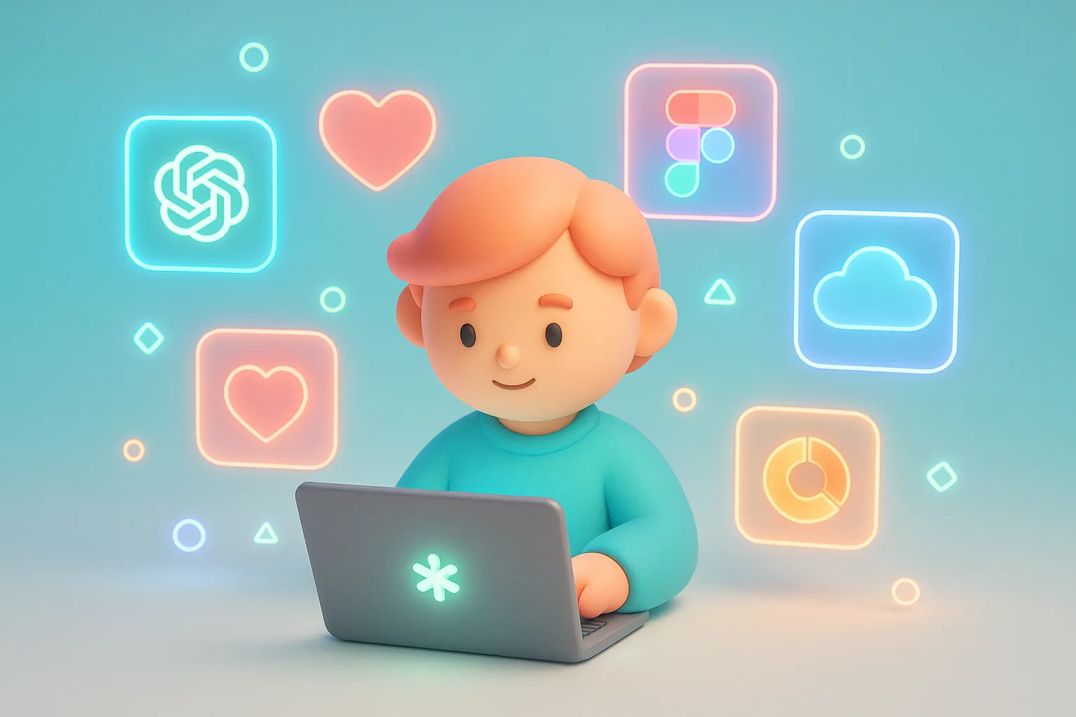 Workspace desk setup with monitors, keyboard, and office chair