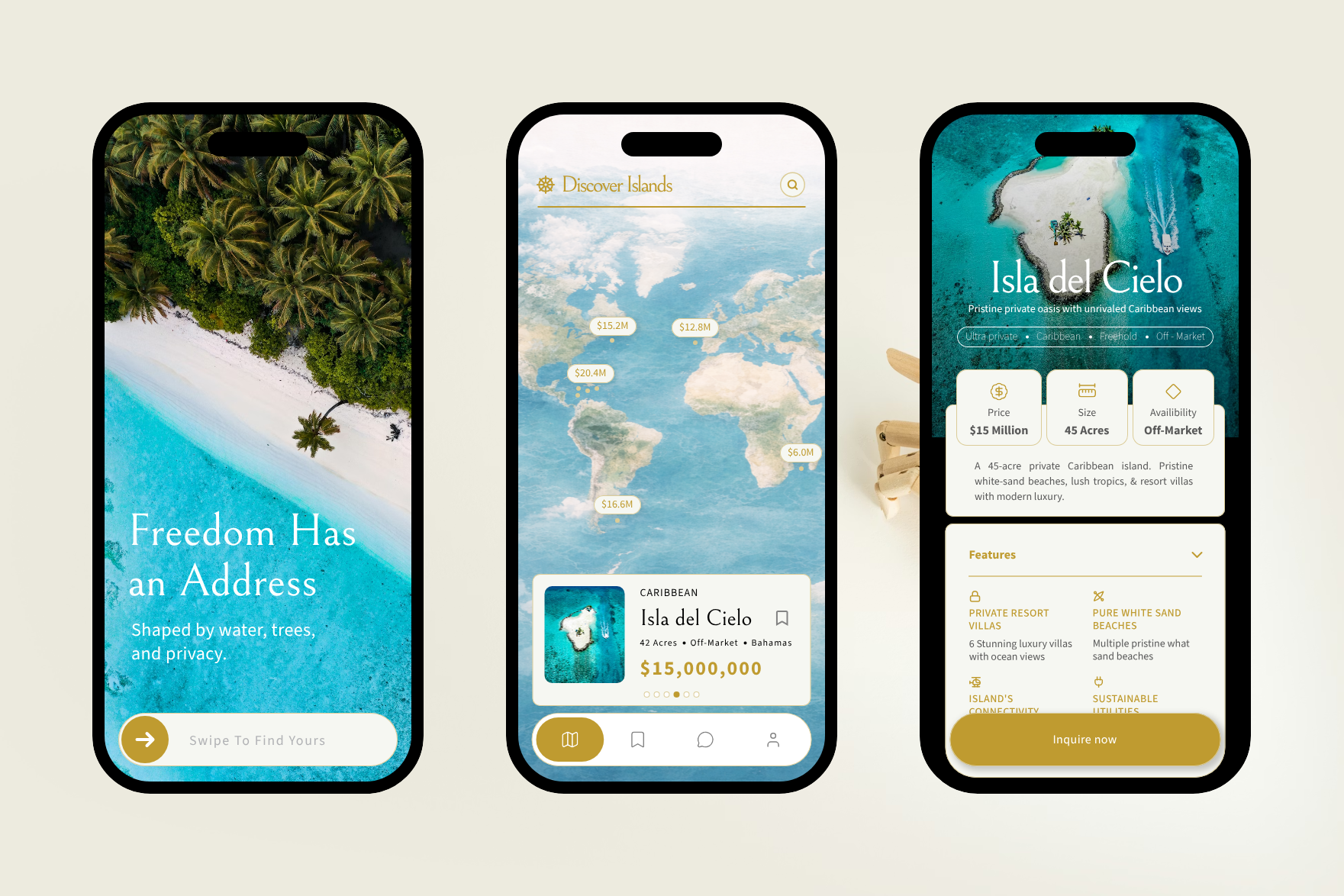 Island buying-selling app concept screen