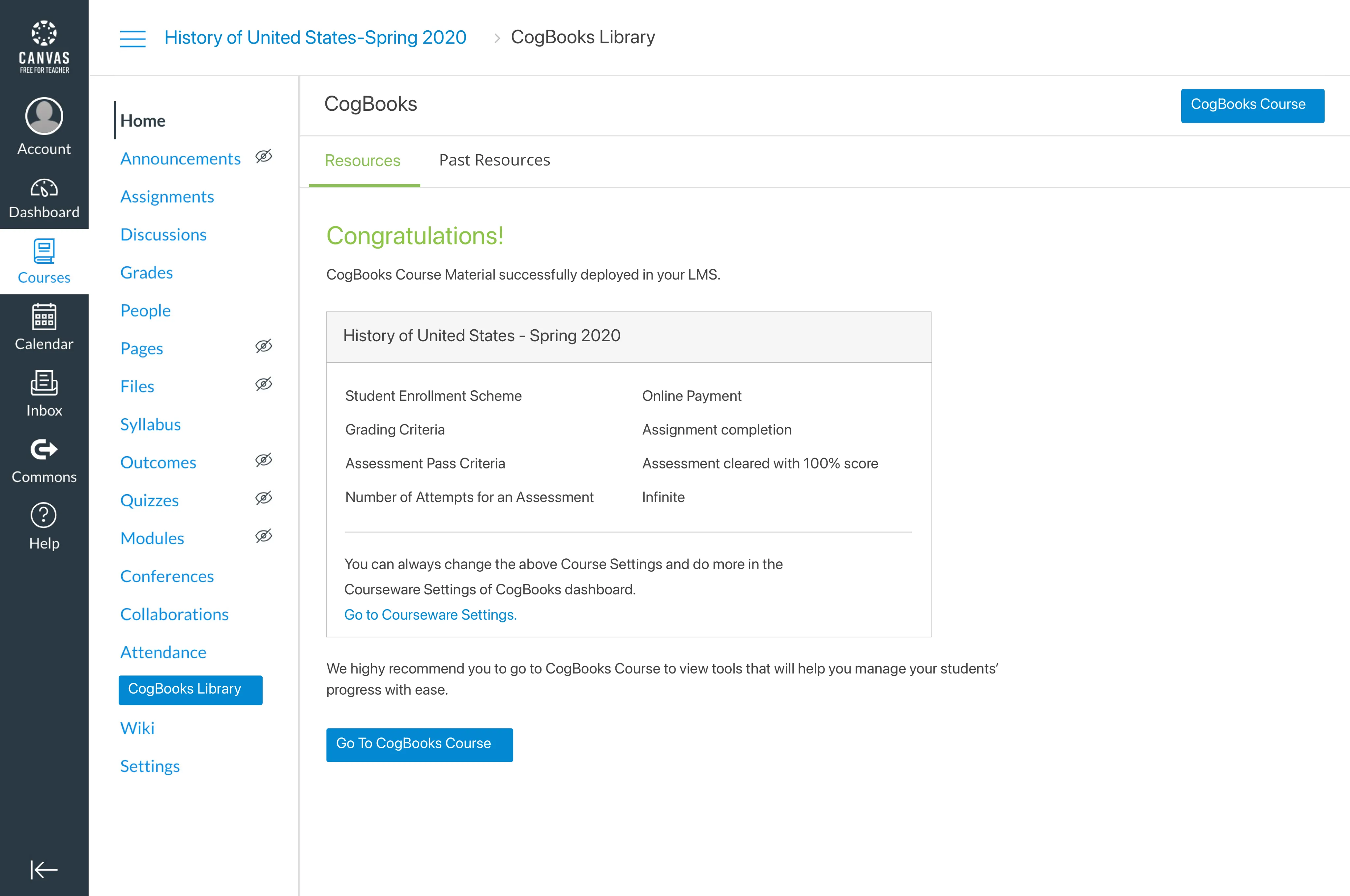 Prototype success screen after workflow completion