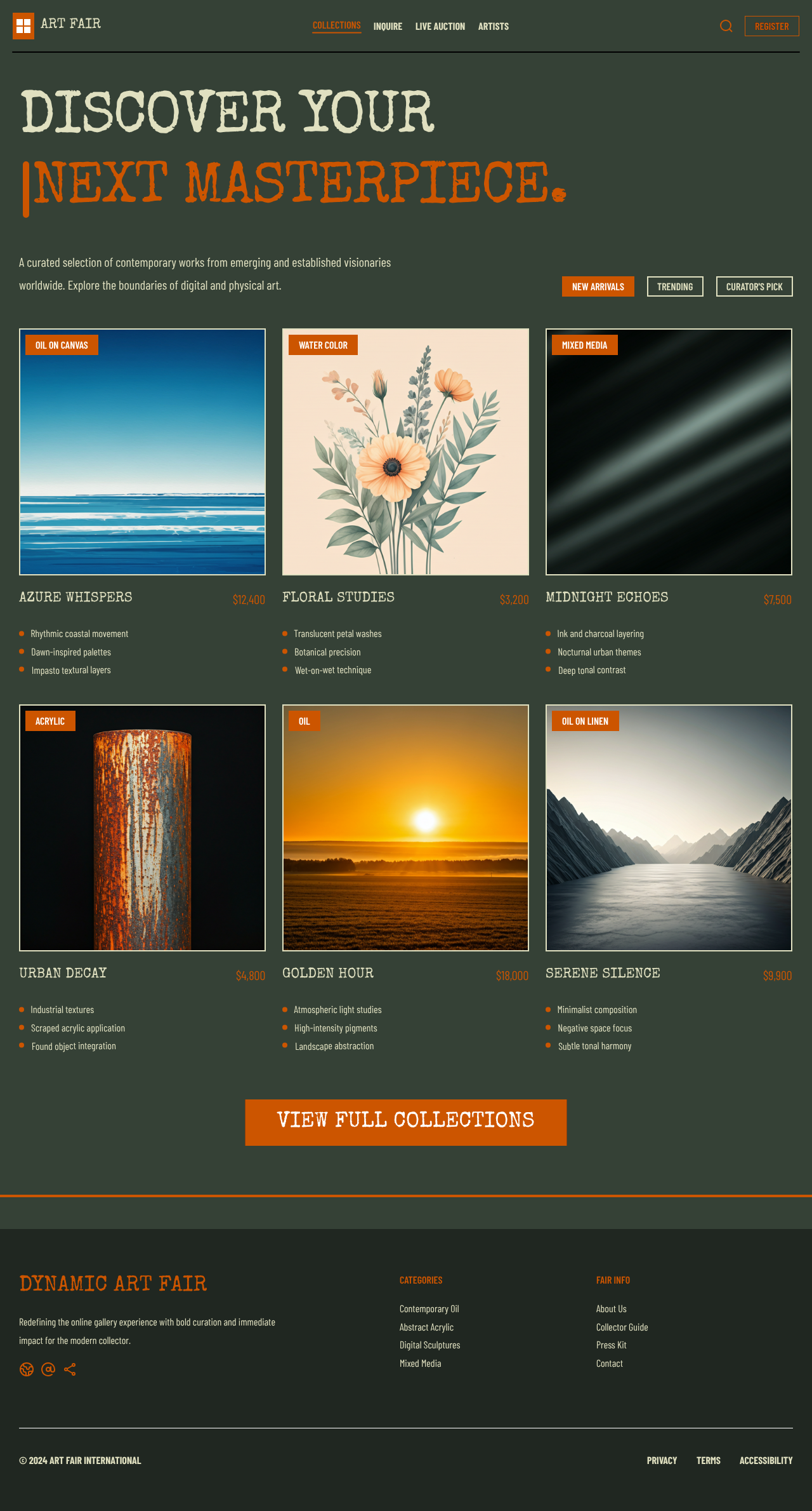 Art showcase rusty blood orange