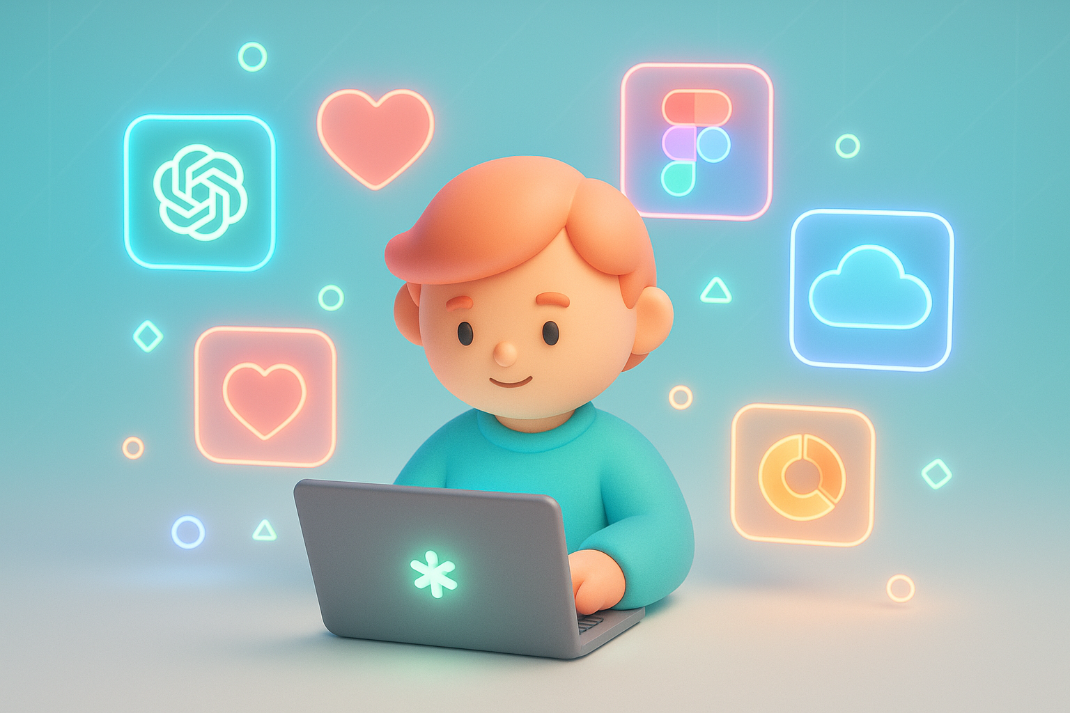 Workspace desk setup with monitors, keyboard, and office chair