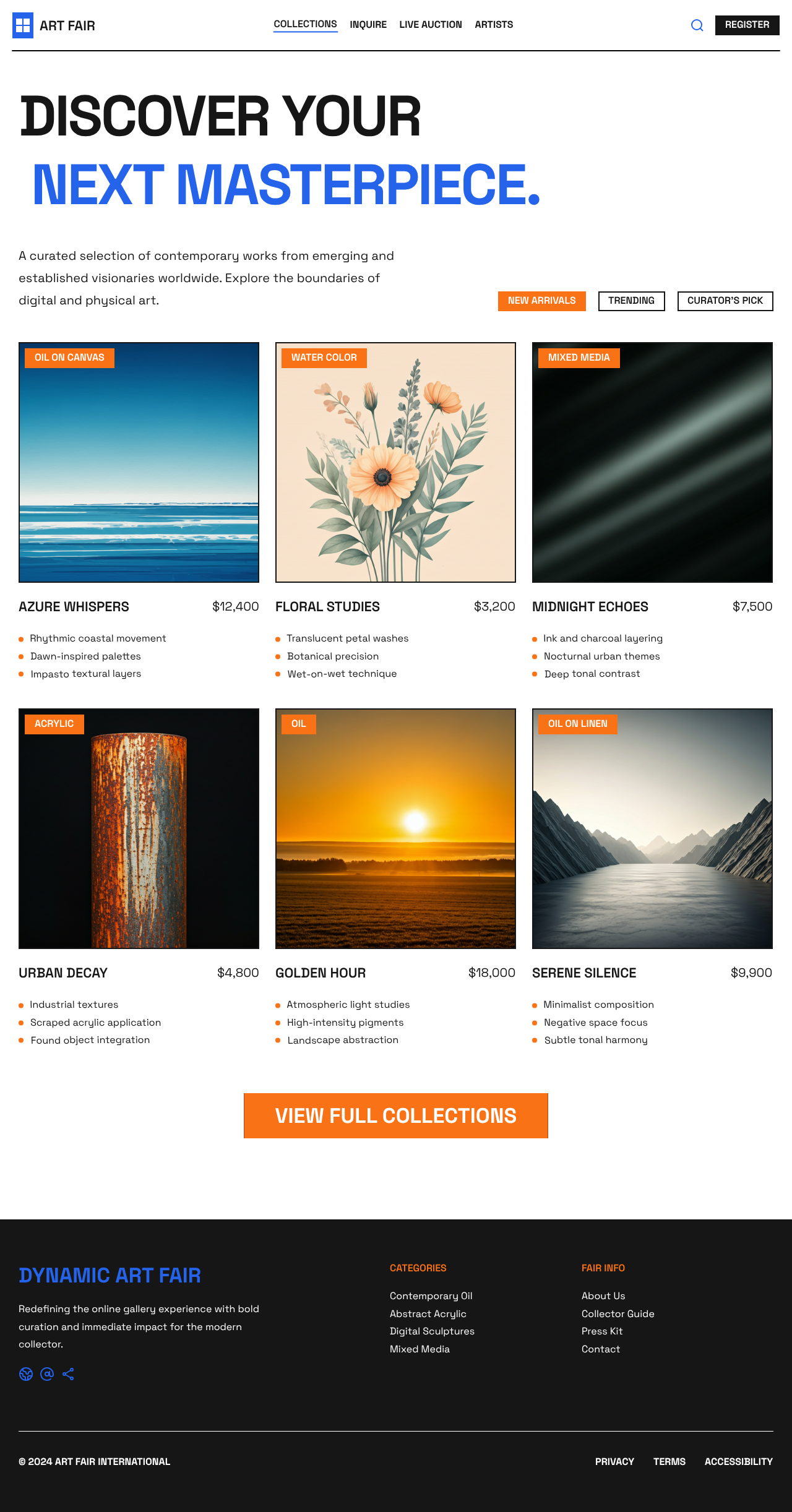 Art showcase electric blue