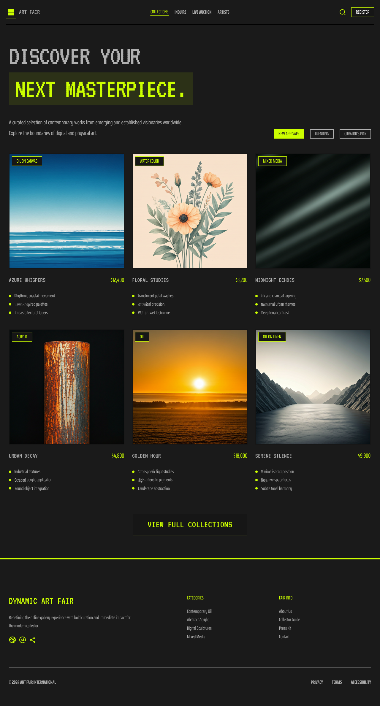 Art showcase toxic lime green